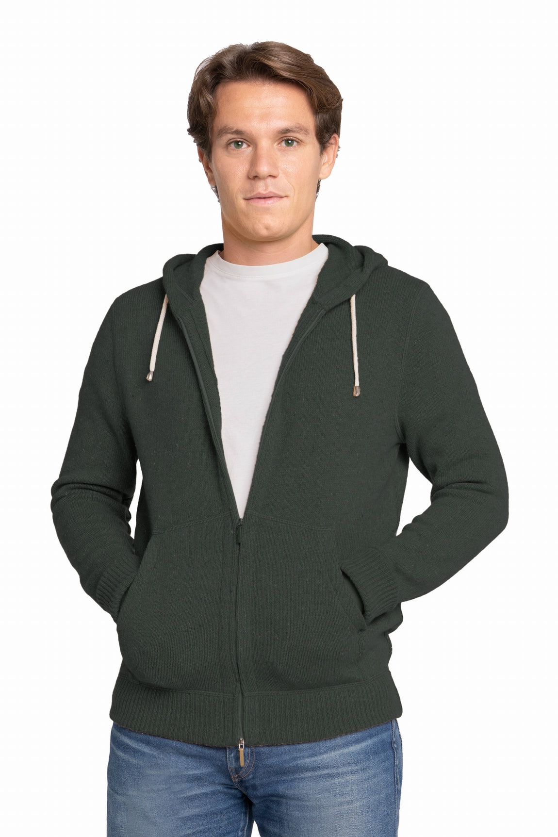 SWEAT CAPUCHE CACHEMIRE 2-FILS DK GREY 1T48 DK GREY