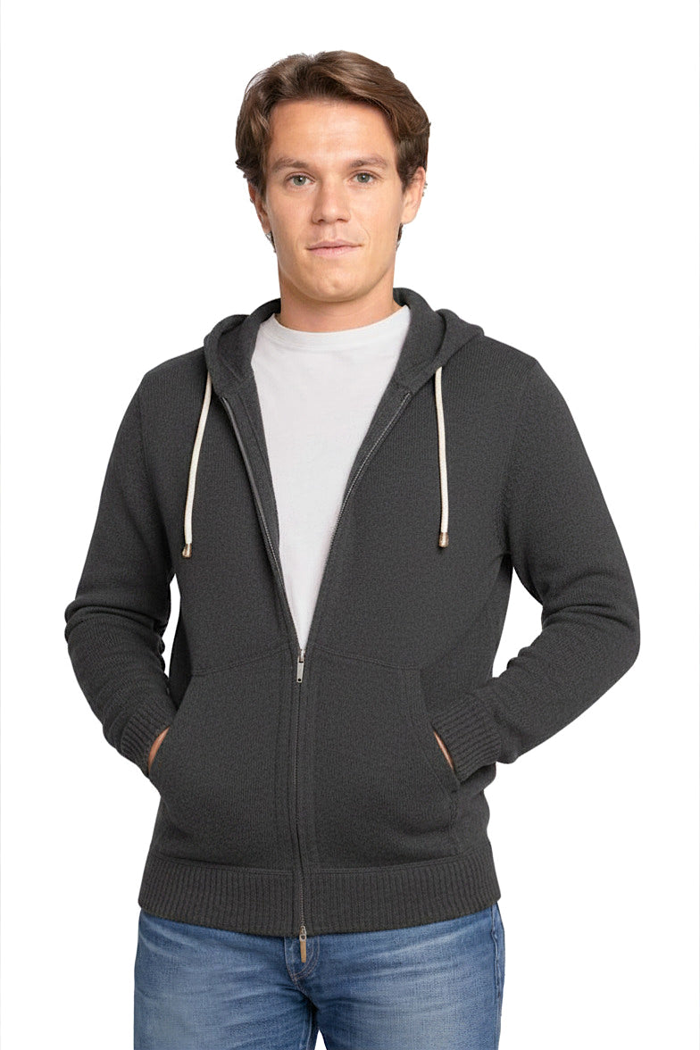 SWEAT CAPUCHE CACHEMIRE 2-FILS DK GREY 1T48 DK GREY