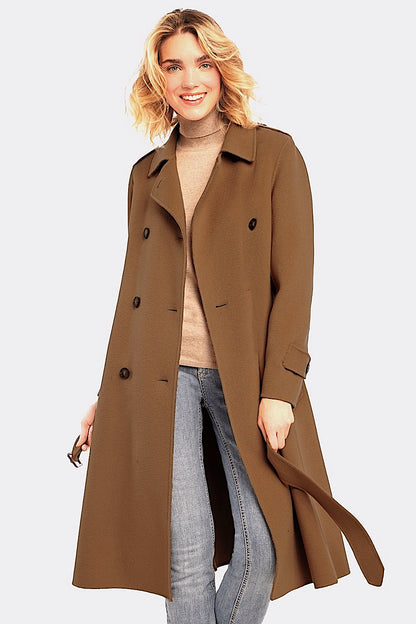TRENCH-COAT CROISÉ CACHEMIRE 742501/0059 BLACK 742501/0059 BLACK