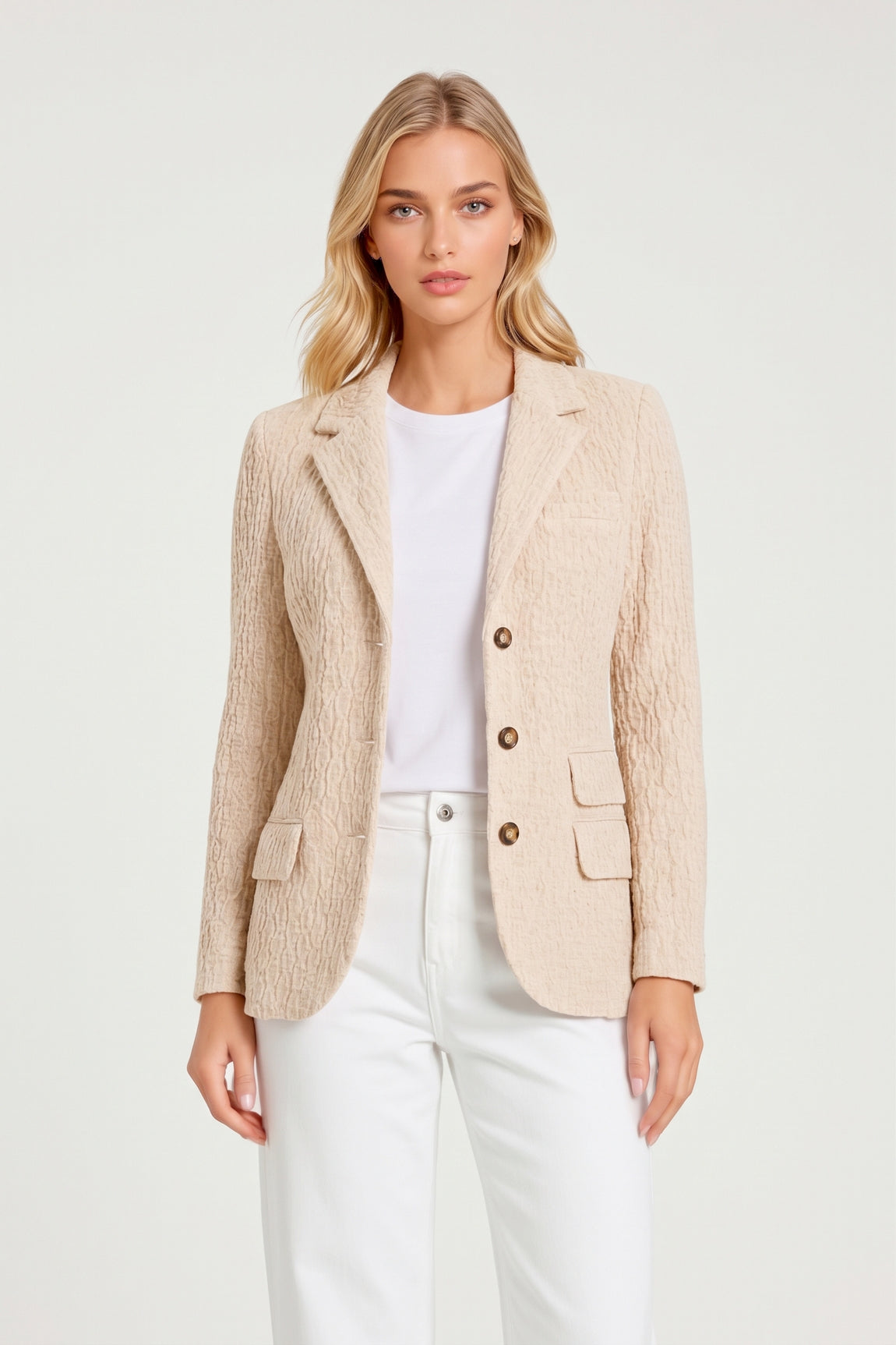 VESTE CACHEM.TORSADES & CHAINE CREAM 18638 CREAM