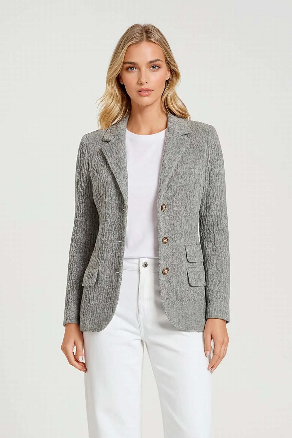VESTE CACHEM.TORSADES & CHAINE GREY 25845 GREY