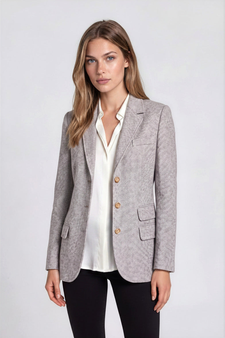 VESTE CACHEMIRE 25845-8001 GREY-WH 25845-8001 GREY-WH
