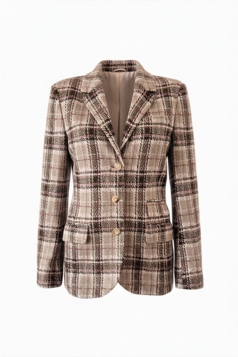 VESTE CACHEMIRE BROWN-PLUM