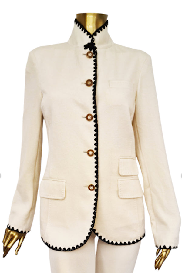 VESTE COL MAO CACHEMIRE UNI OFF WH