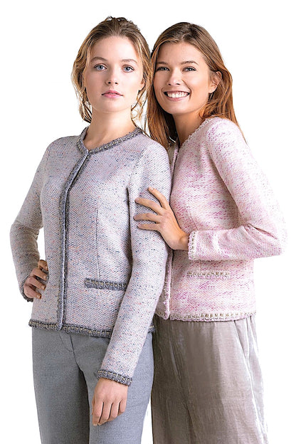 VESTE COURTE TRAMÉE COL ROND VAR.6 OFF WHITE