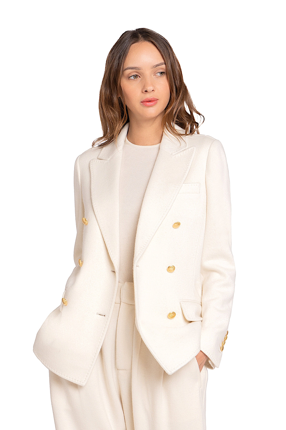 VESTE CROISÉE TISSU DOUBLE OFF WHITE 100 OFF WHITE