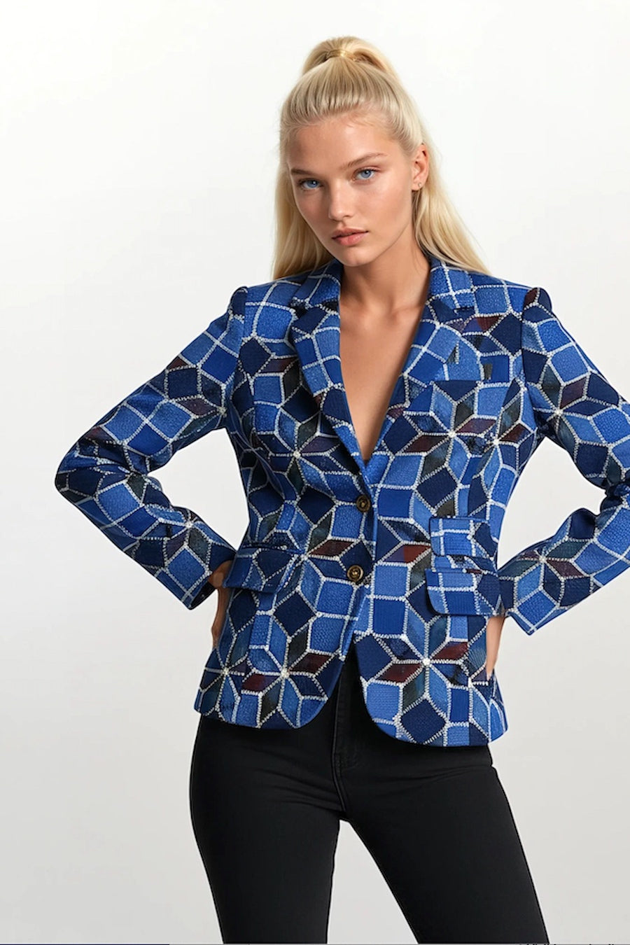 VESTE TISSU PATCHWORK SURTEINT ROYAL