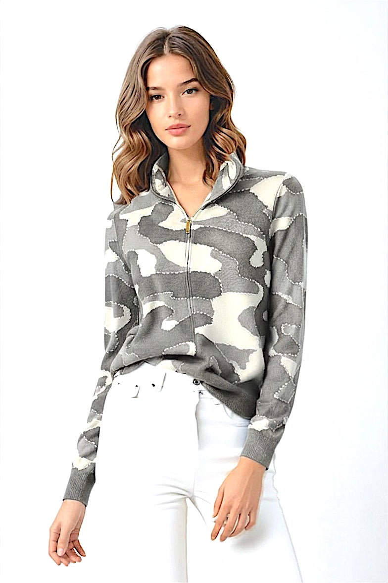 ZIP-UP CAMOUFLAGE & SURPIQÛRES 54346 LT GREY VAR 54346 LT GREY